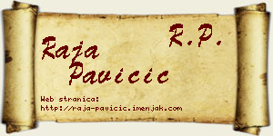 Raja Pavičić vizit kartica